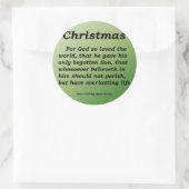 Eversustainable Kerstmis John 3-16 Ronde Sticker (Tas)