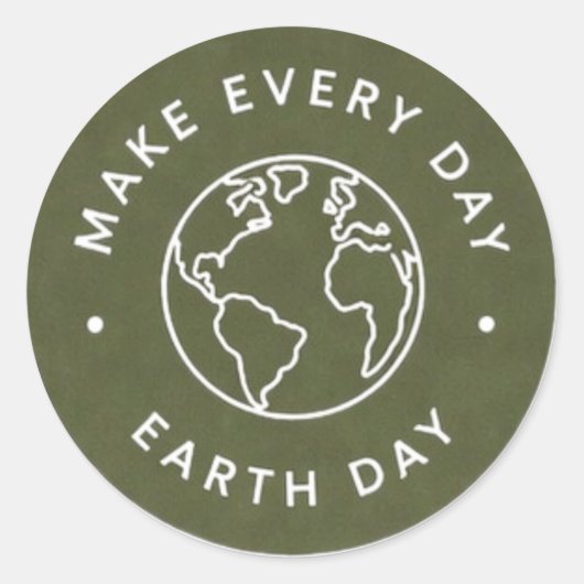 Every Day Earth Day Ronde Sticker (Voorkant)