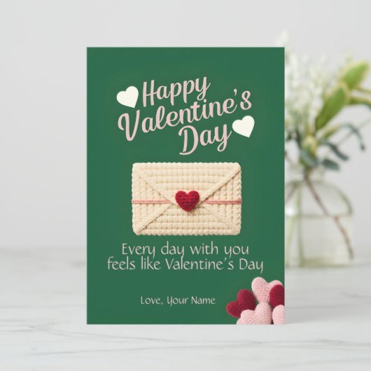 Every Day Feels Like Valentine’s Day Love Card Feestdagenkaart (Staand voorkant)