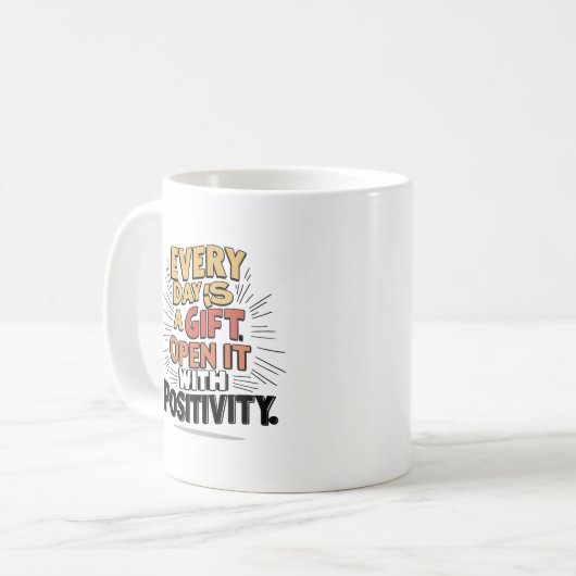 Every Day is a Gift Mug - Positive Morning Mindset (Devant gauche)