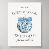 Every Good and Perfect Gift Blue Ornament Poster (Voorkant)