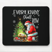 Every Knee Shall Bow, Kneeling Santa Baby Jesus Ch Muismat (Voorkant)