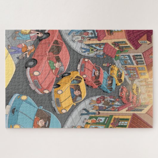 Everyday fun in town puzzle legpuzzel (Horizontaal)