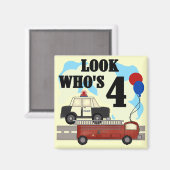 Everyday Heroes 4th Verjaardag Magneet (Voorkant / Achterkant)