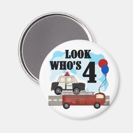 Everyday Heroes 4th Verjaardag Magneet (Voorkant / Achterkant)