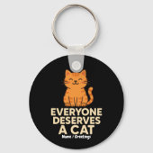 Everyone Deserves a Cat Cute Orange Tabby Cat Love Sleutelhanger (Voorkant)