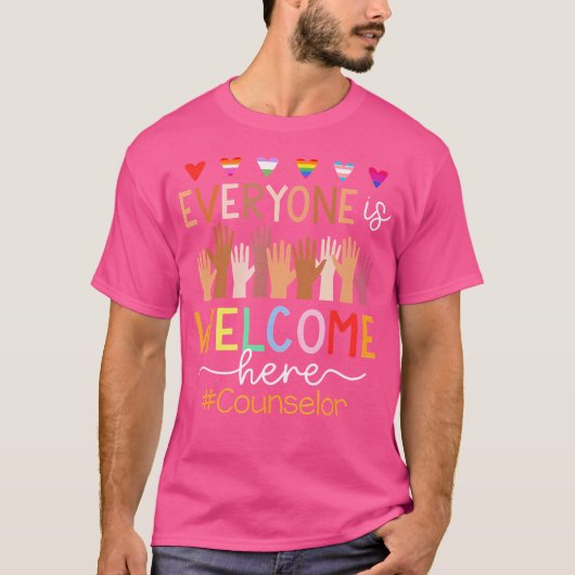 Everyone Is Welcome Here Counselor T-shirt (Voorkant)