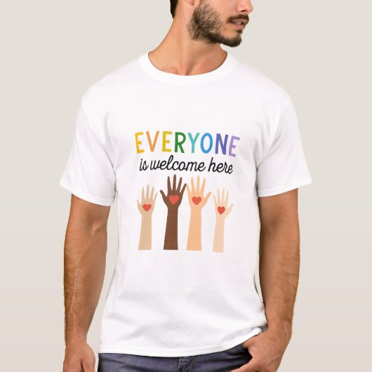 Everyone Is Welcome Here – Diversity & Inclusion T-shirt (Voorkant)
