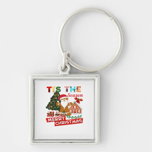 Everyone Loves A At Christmas Christmas Santas Com Sleutelhanger (Voorkant)