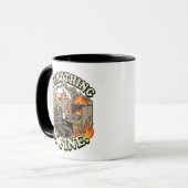 Everything Is Fine | Funny Skeleton Dumpster Fire Mok (Voorkant links)