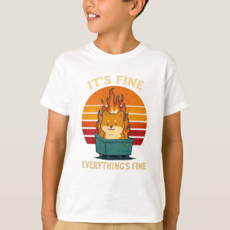 Everything’s Fine – Calm in Chaos Meme Art T-shirt