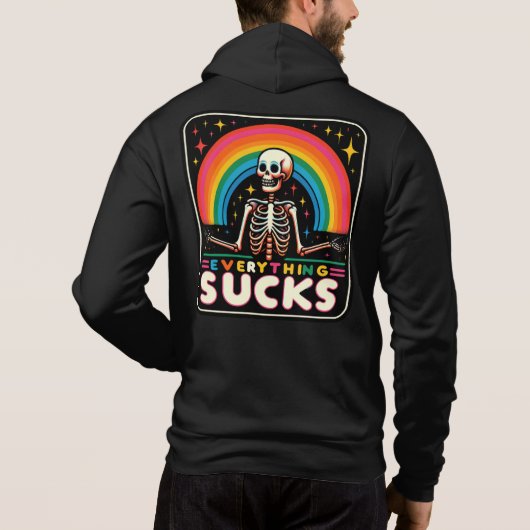 "Everything Sucks" Skeleton & Rainbow Sweat - shir (Dos)