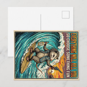 Everything Will Kill You Possum Ansichtkaart Briefkaart