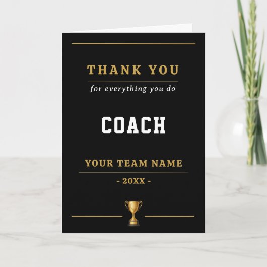 Everything You Do Trophy Coach  Bedankkaart (Voorkant)