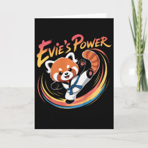 Evie's Power Rode Panda Taekwondo Karate Blauwe Ba Kaart