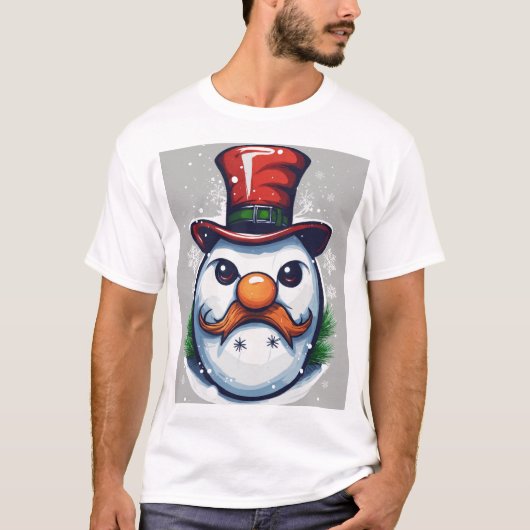 Evil Angry Sneeuwman Kerst Logo T-shirt ontwerp (Voorkant)