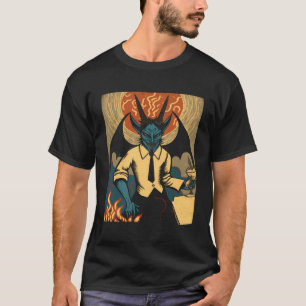 Evil Baphomet geitenduivel demon god met vleugels T-shirt