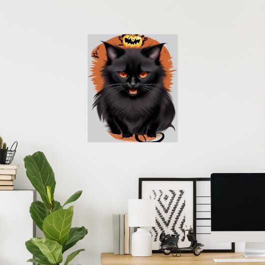 Evil Black Cat Poster doorzichtige achtergrond (Thuiskantoor)
