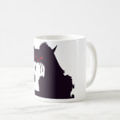 Evil Black Cat Silhouette met rode ogen Koffiemok (Voorkant rechts)