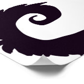 Evil Black Cat Silhouette met rode ogen Poster (Hoek)