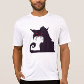 Evil Black Cat Silhouette met rode ogen T-shirt (Voorkant)