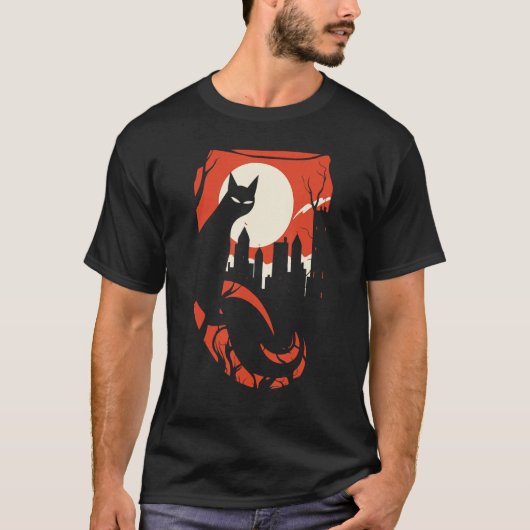 Evil Black Cat T-shirt (Voorkant)