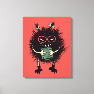Evil Book Lover Character - Edgy Reading Canvas Afdruk