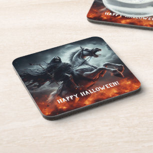 Evil Bord Horse and Death Halloween Bier Onderzetter