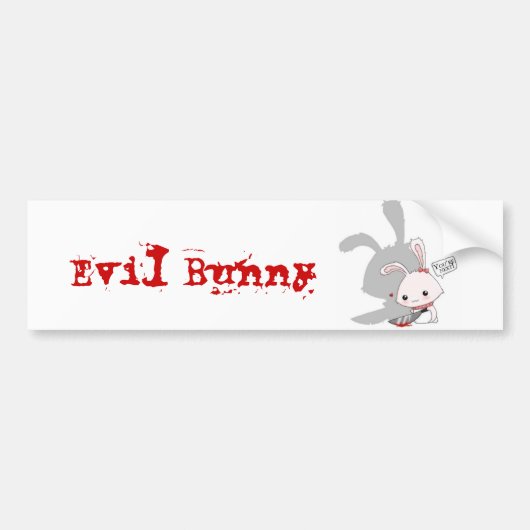 Evil Bunny Bumpersticker (Voorkant)