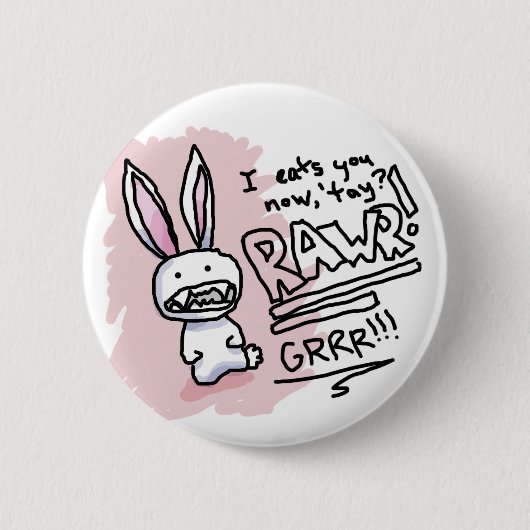 Evil Bunny Chomp Ronde Button 5,7 Cm (Voorkant)
