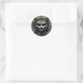 Evil Cat Smiling Waterverf Art Ronde Sticker (Tas)