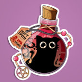 Evil Cat Spirit gevangen in een roze fles Sticker