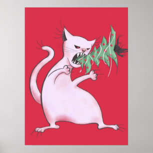 Evil Christmas Cat - Grappige feestdag Poster