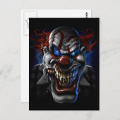 Evil Clown Face Briefkaart (Voorkant / Achterkant)