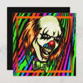 Evil Clown Halloween Party Invitation Kaart (Voorkant / Achterkant)