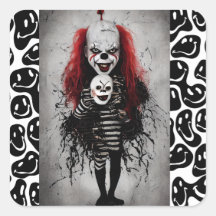 Evil Clown Kind met een enge clown hoofd
