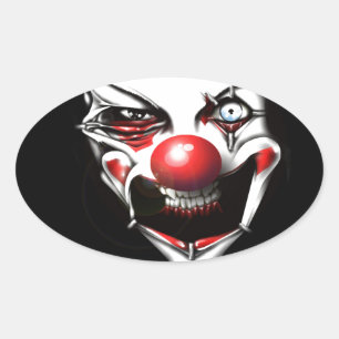 Evil Clown Ovale Sticker