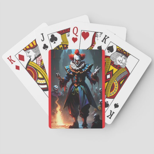 Evil clown poker cards red pokerkaarten (Achterkant)