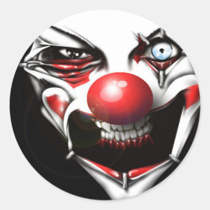 Evil Clown Ronde Sticker