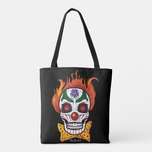 Evil Clown Skull Canvas tas - Costumed Created (Achterkant)