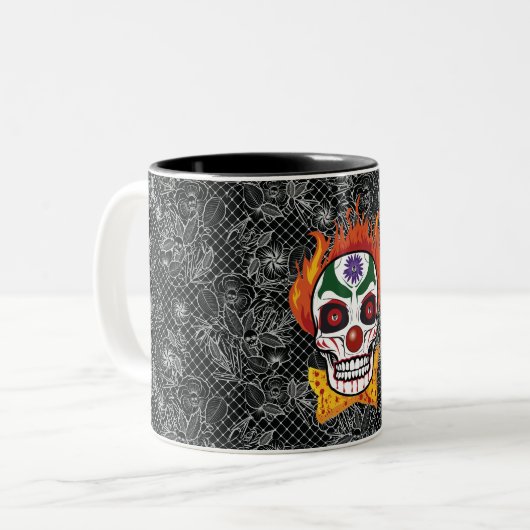 Evil Clown Skull Demon Coffee Mok Gift Idee (Voorkant links)