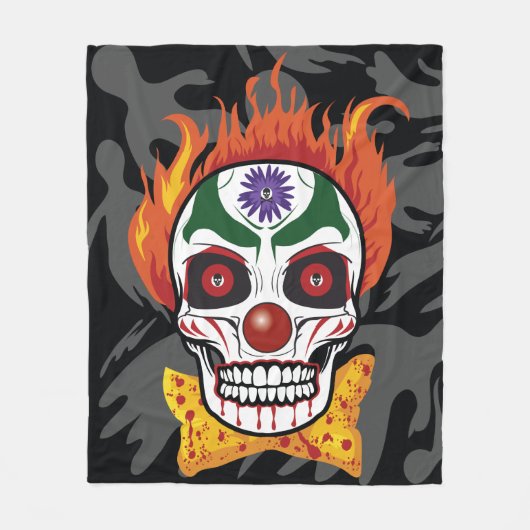 Evil Clown Skull Demon Throw Blanket Gift Idee Fleece Deken (Voorkant)