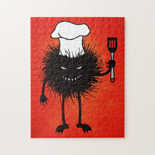 Evil Cook Cartoon Character Chef Legpuzzel (Verticaal)