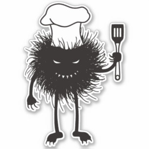 Evil Cook Cartoon Character Chef Sticker
