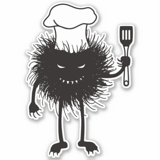 Evil Cook Cartoon Character Chef Sticker (Voorkant)