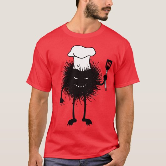 Evil Cook Cartoon Character Chef T-shirt (Voorkant)
