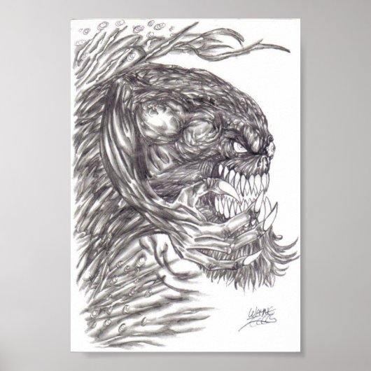 Evil Demon Created Art Poster Print (Voorkant)