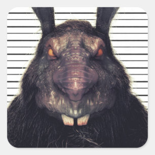 Evil Easter Bunny Rabbit SOLO Vierkante Sticker