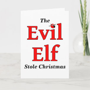 Evil Elf laat kerstfeest Feestdagen Kaart