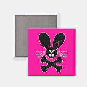Evil Emo Bunny Crossbones Magneet (Voorkant / Achterkant)
